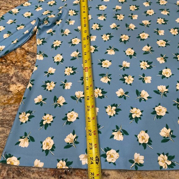 Draper James x Lands' End Blue Magnolia Rash Guard - Large 14/16 - Picture 10 of 11